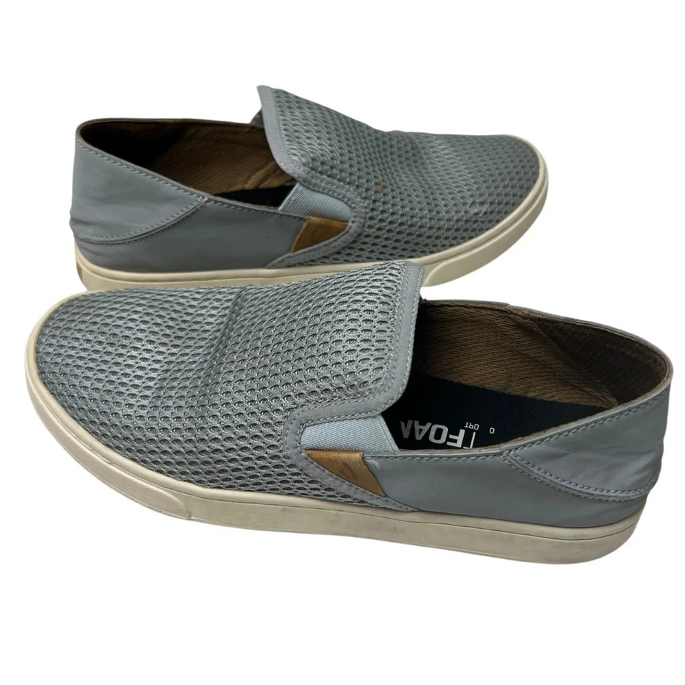 OluKai Pehuea Women’s Gray Blue SIZE 7.5 Mesh Slip On Convertible Sneakers Shoes